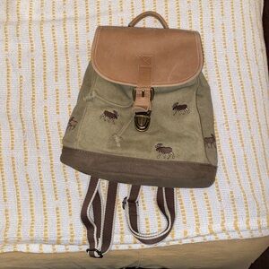 L.L Bean Backpack Moose Canvas